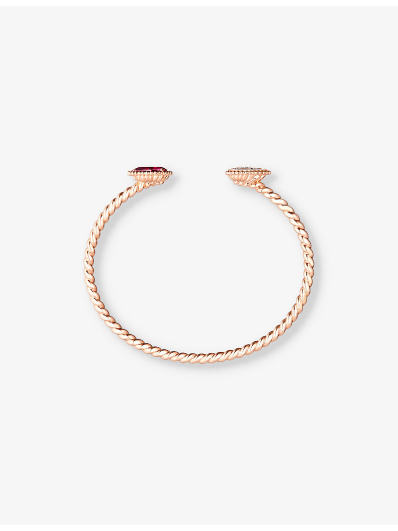 Boucheron Serpent Bohème 18ct pink-gold, 0.32ct brilliant-cut diamond and 2.56ct rhodolite bangle bracelet outlook