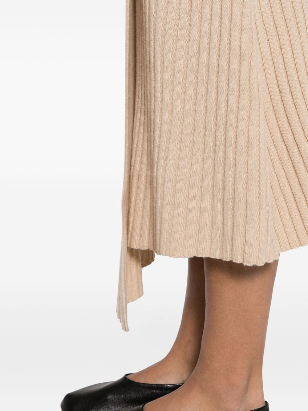 chunky-ribbed asymmetric skirt - 5