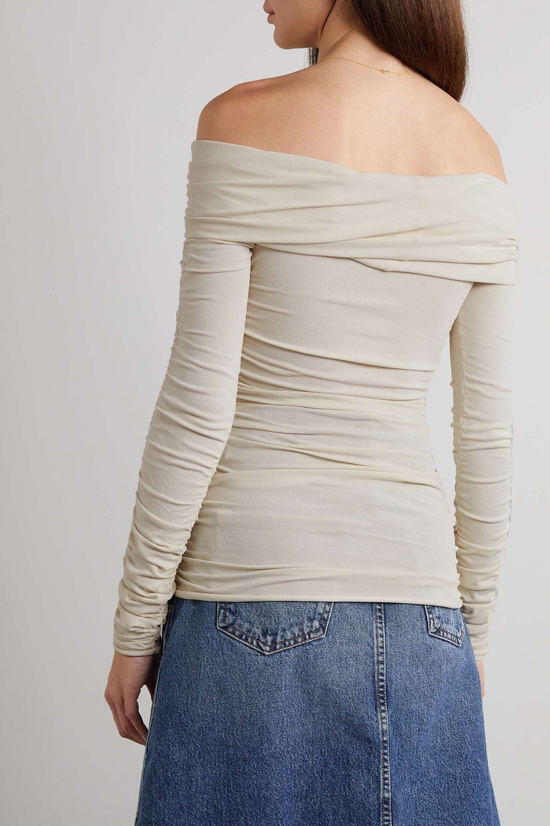 Zuri off-the-shoulder ruched jersey top 3