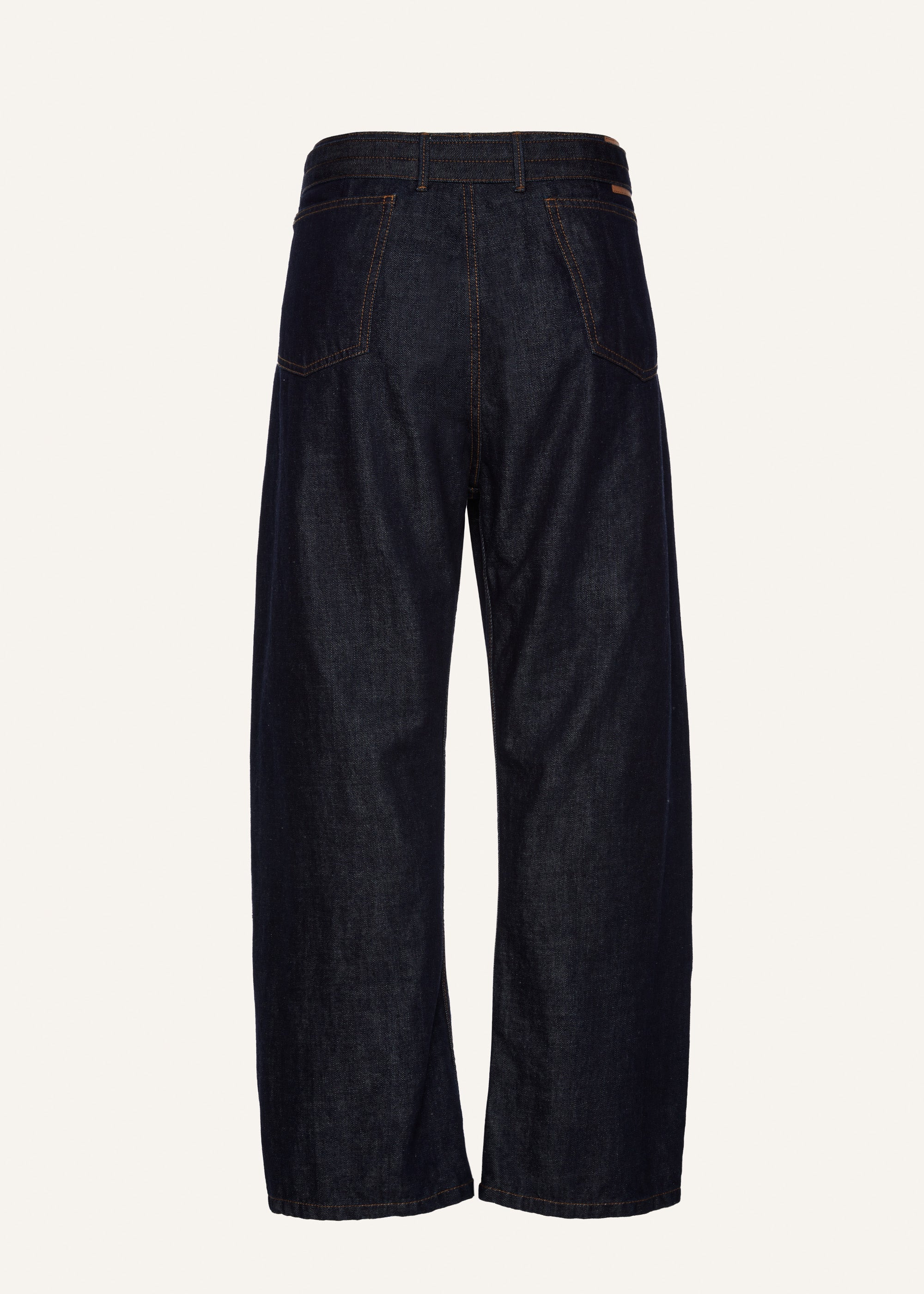 Belted loose fit denim in navy - 2