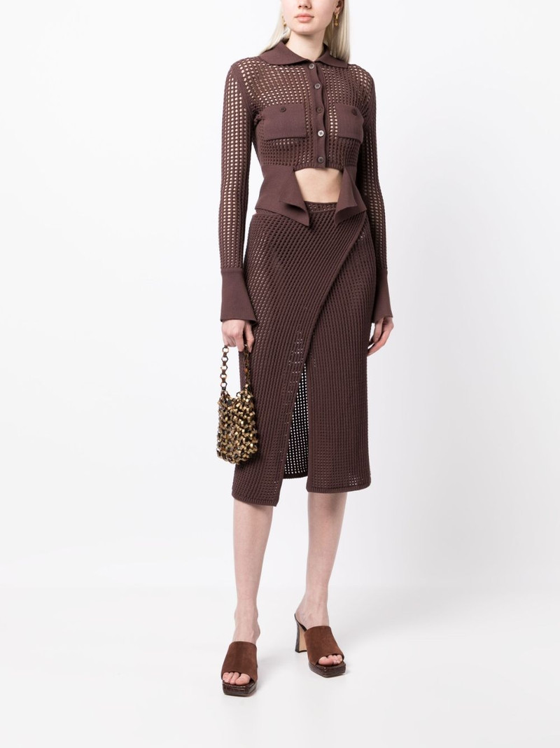 ANDREĀDAMO open-knit panelled cardigan outlook