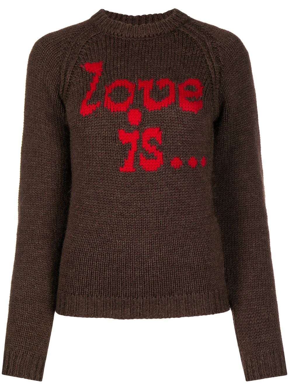 intarsia-knit slogan jumper - 1