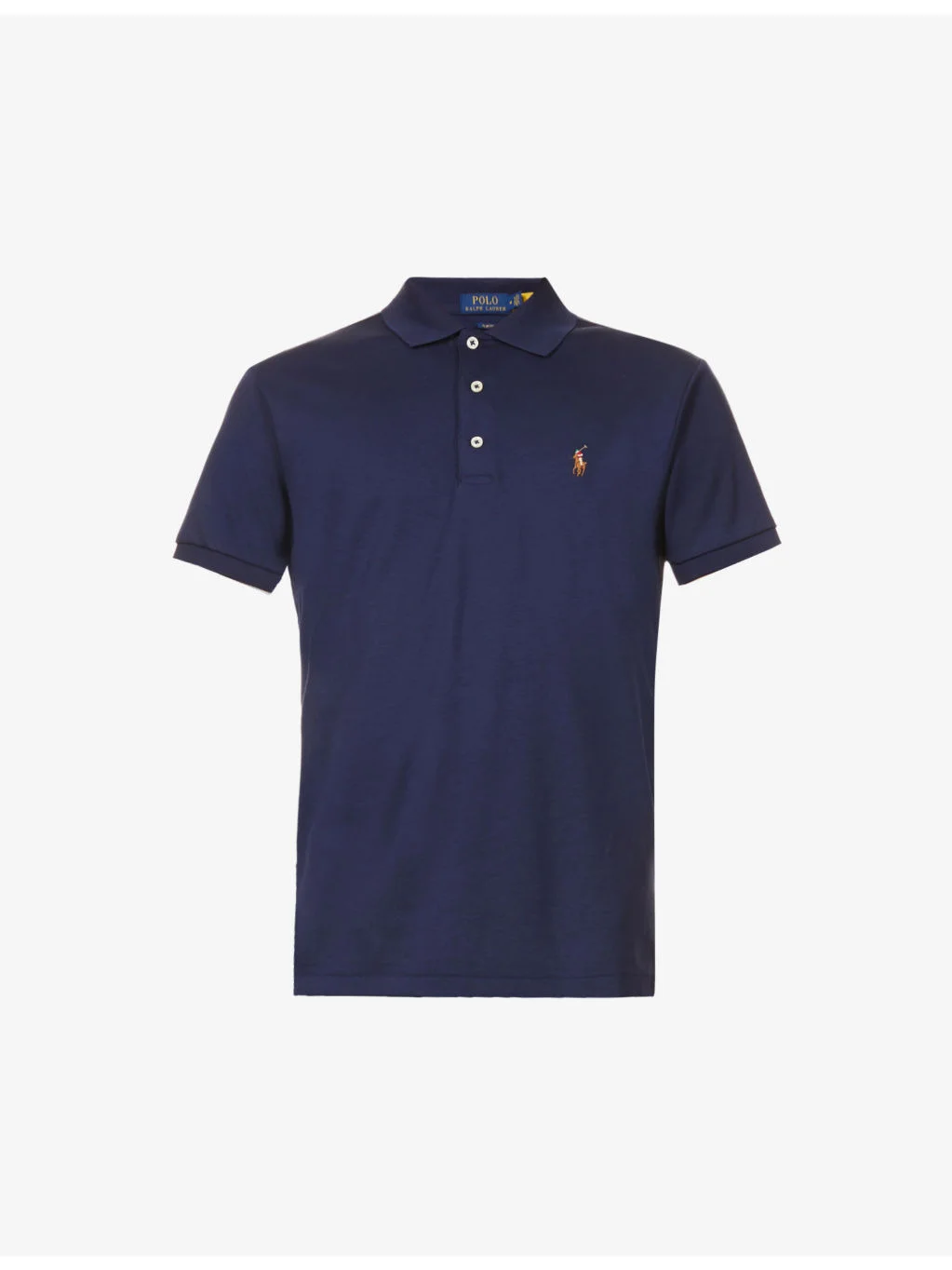 Short-sleeved logo-embroidered custom slim-fit cotton-jersey polo shirt - 1
