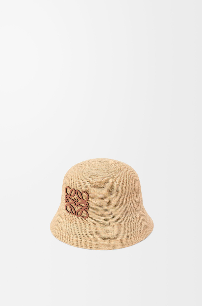 Loewe Bucket hat in raffia and calfskin outlook