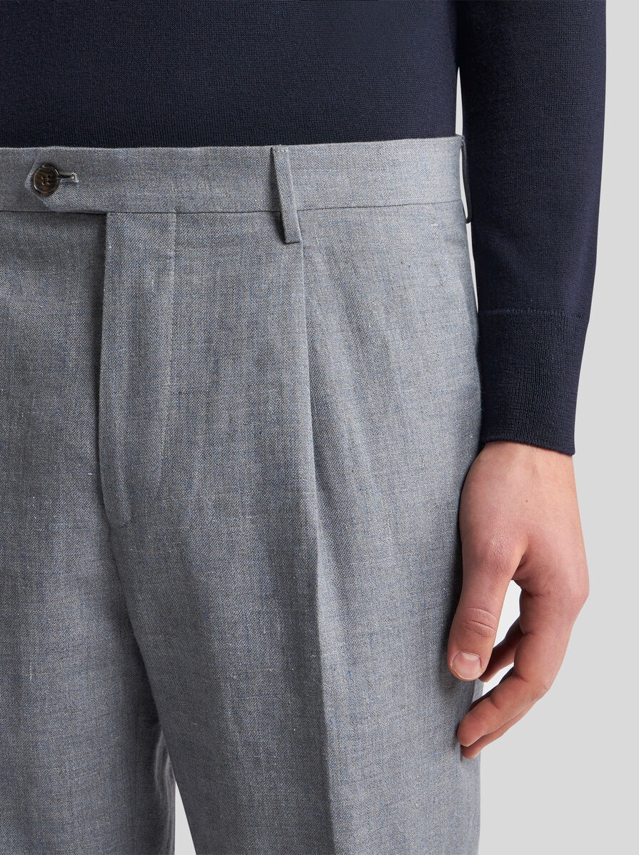 LINEN AND WOOL TROUSERS - 3