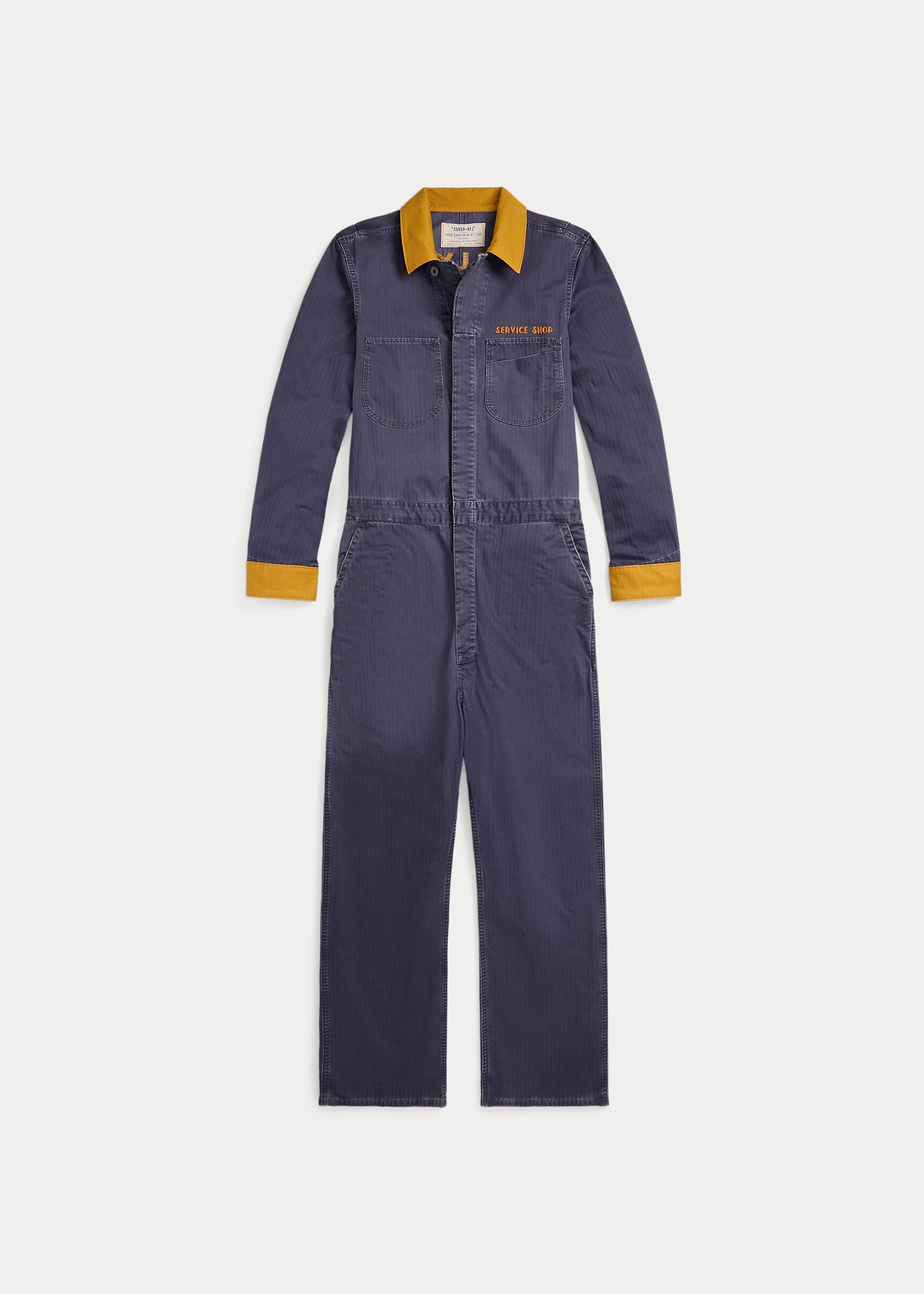 Embroidered Herringbone Twill Coverall - 1