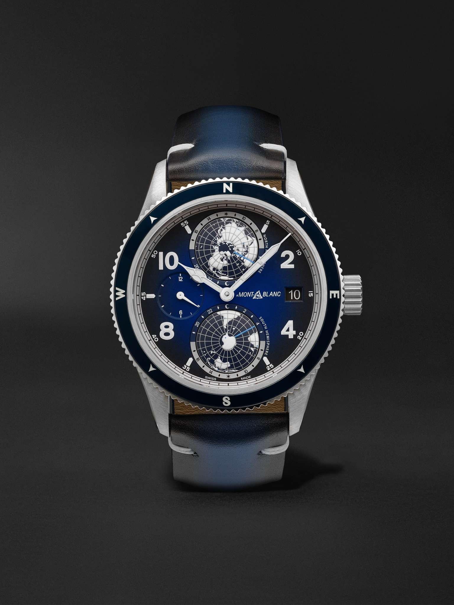 1858 Geosphere Automatic GMT 42mm Titanium, Ceramic and Leather Watch, Ref. No. 125565 - 1