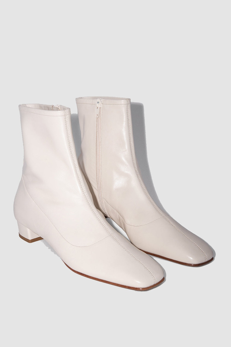BY FAR Este White Leather Ankle Boot outlook