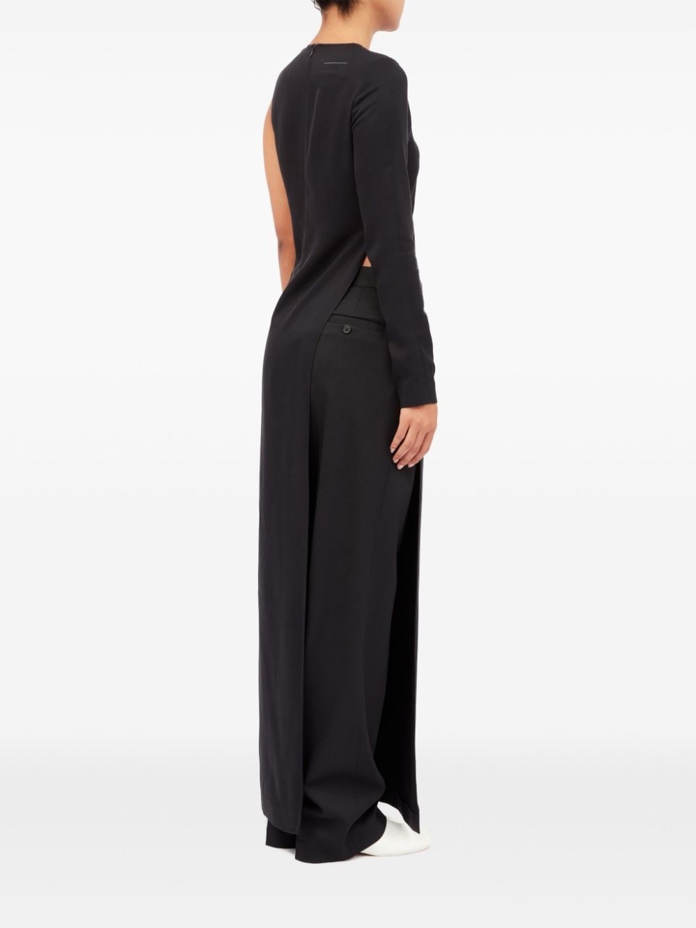 pintucked one-shoulder blouse - 4