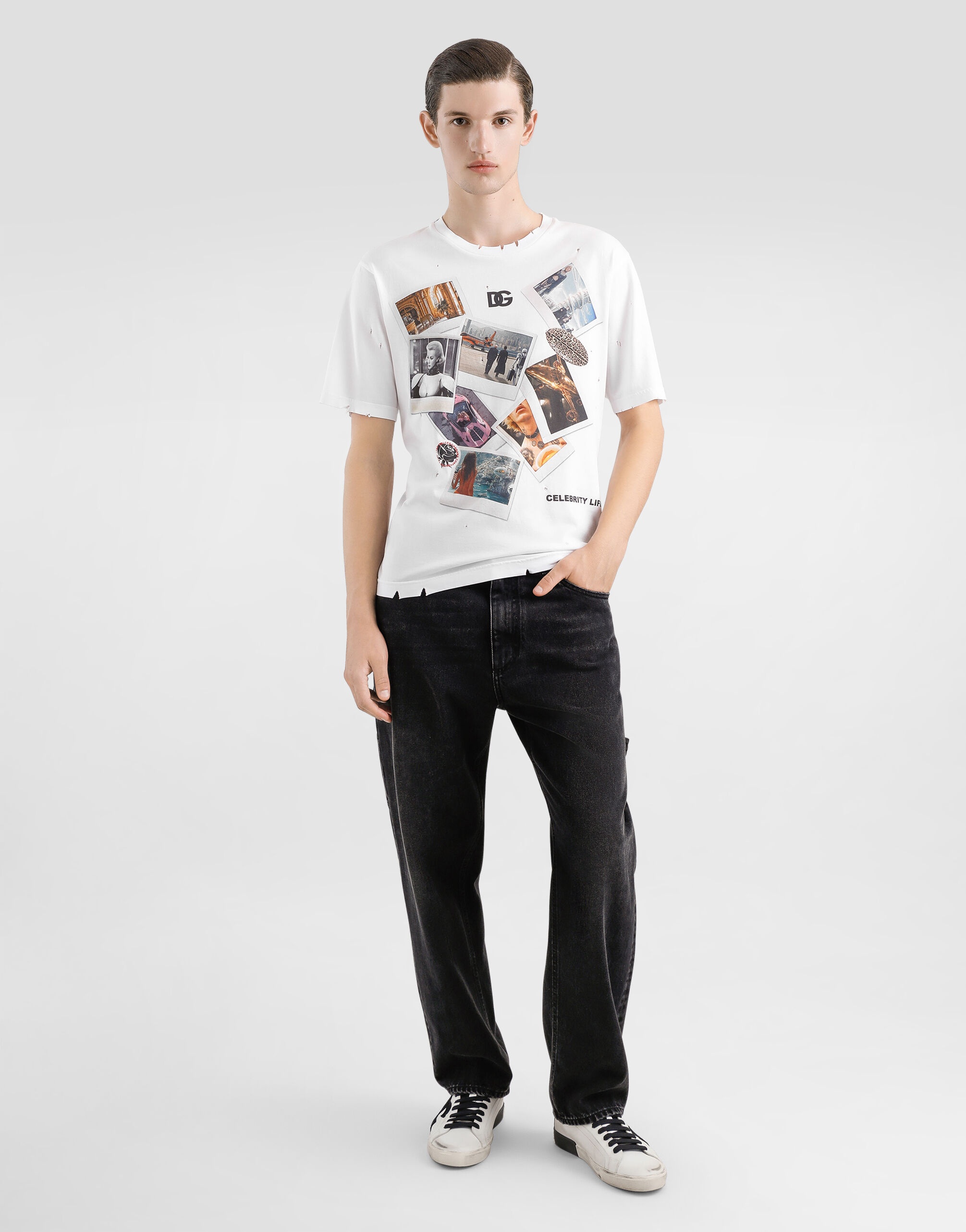 Cotton T-shirt with postcard print - 2