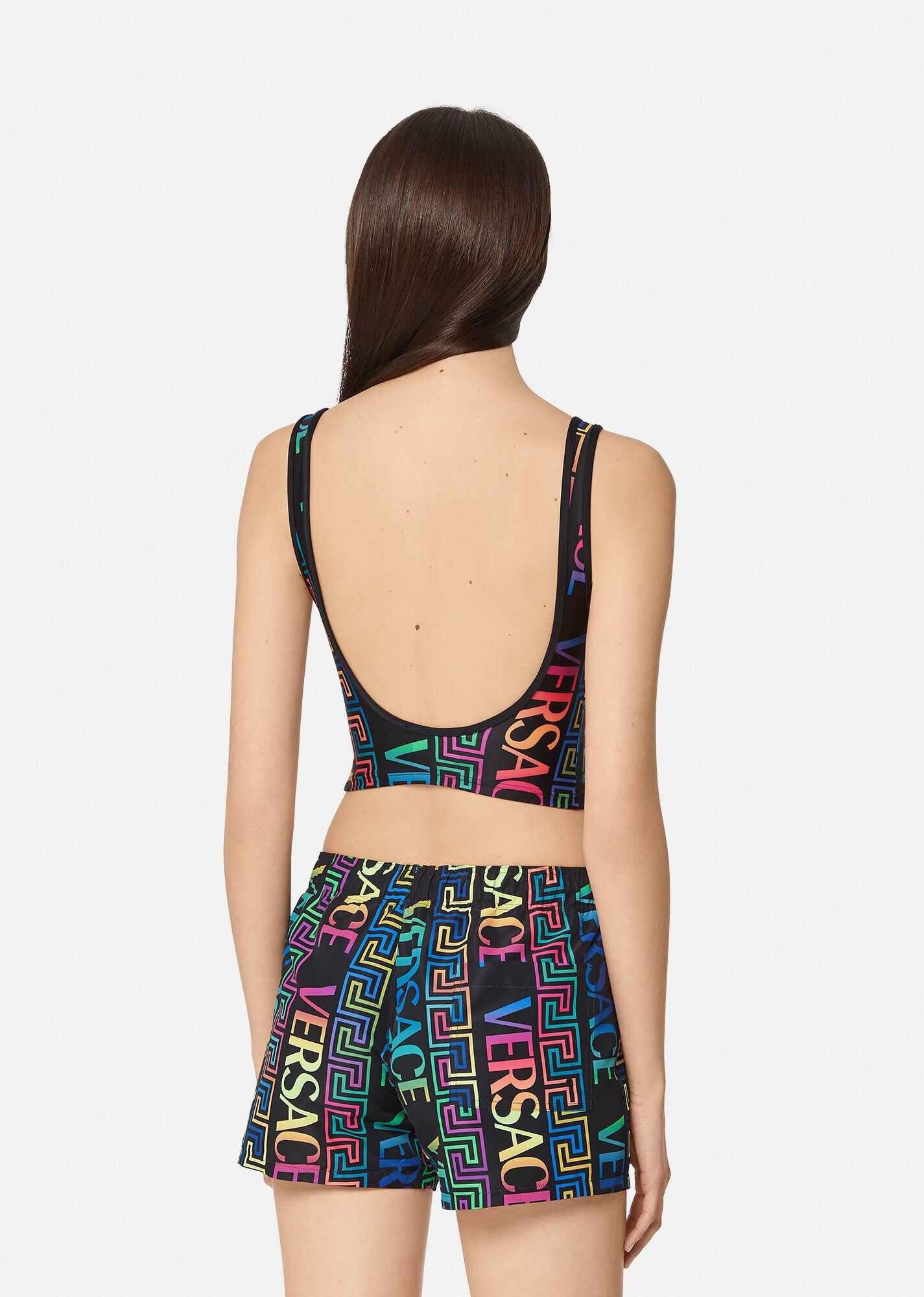 Greca Neon Print Bikini Shorts - 3