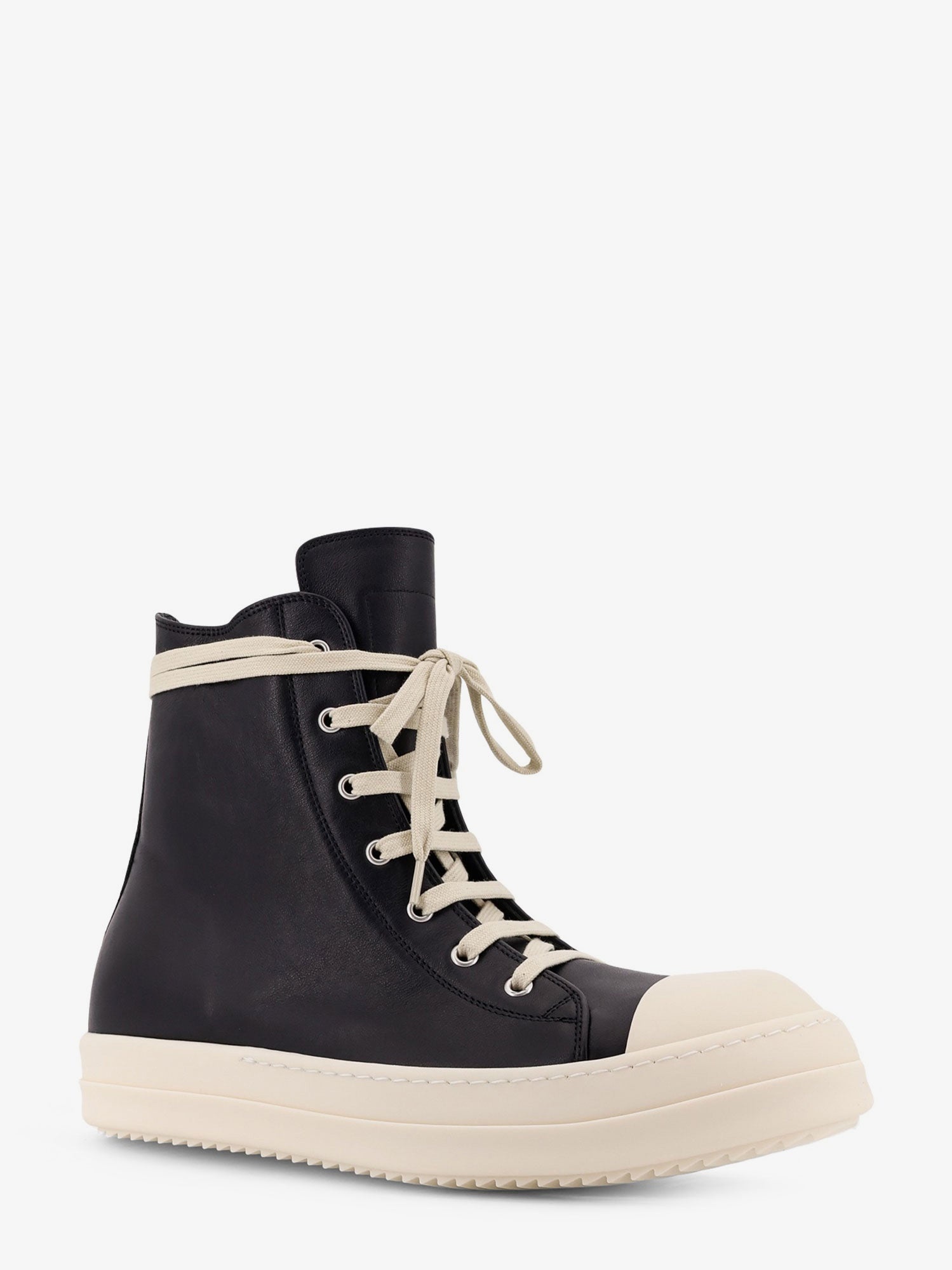 Rick Owens Leather High-Top Sneakers - 2