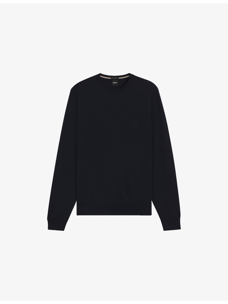 Embroidered-Logo Crewneck Knitted Wool Jumper 1