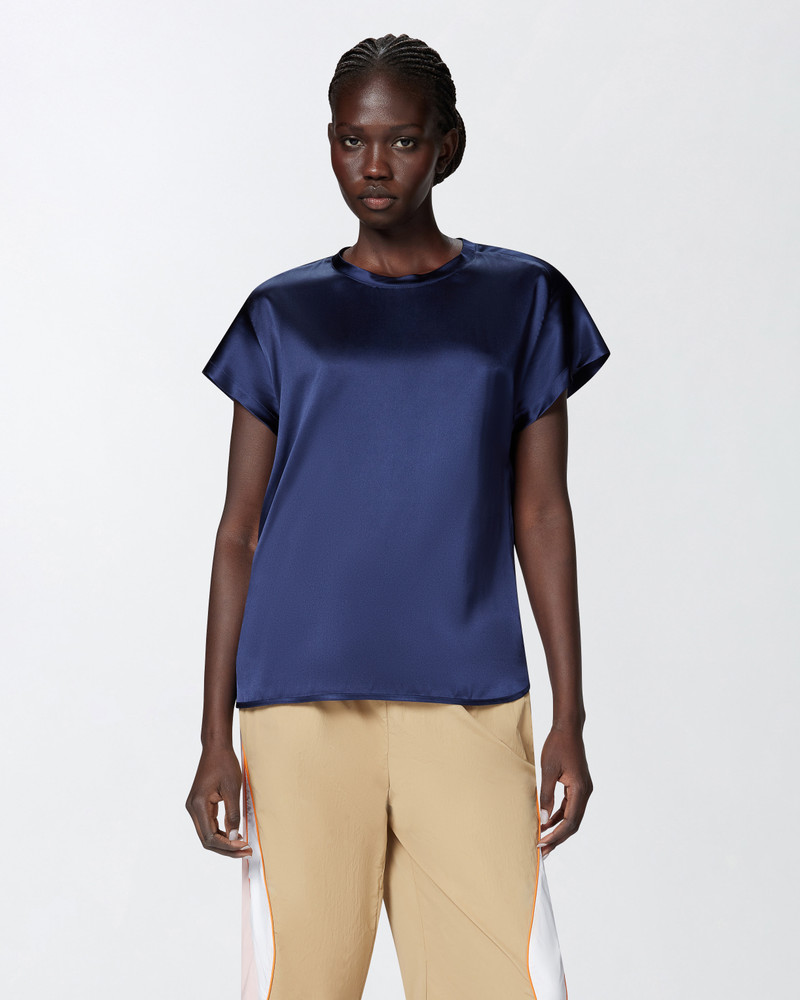 PINKO SATIN BLOUSE WITH CAP SLEEVES outlook