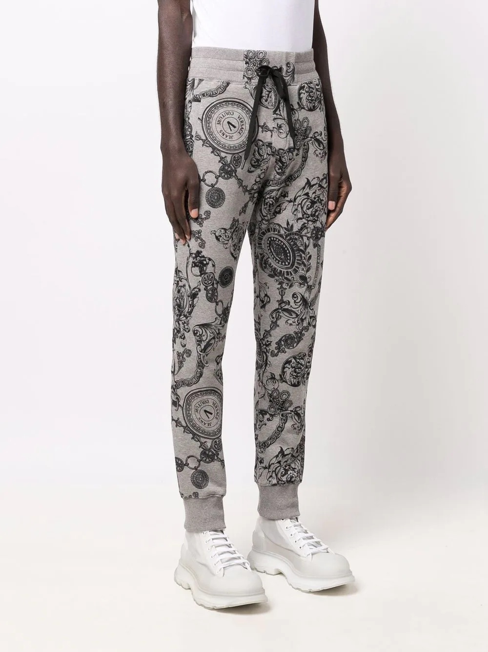 baroque-pattern print track pants - 3