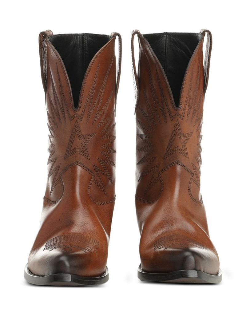 star-embroidered leather boots 4