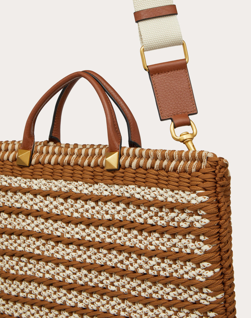 VALENTINO GARAVANI CROCHET BAGS FABRIC FLAT TOTE 5