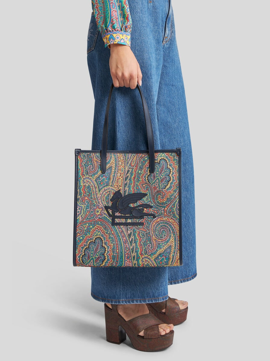 MEDIUM LOVE TROTTER BAG WITH MULTICOLOURED PAISLEY MOTIF - 2