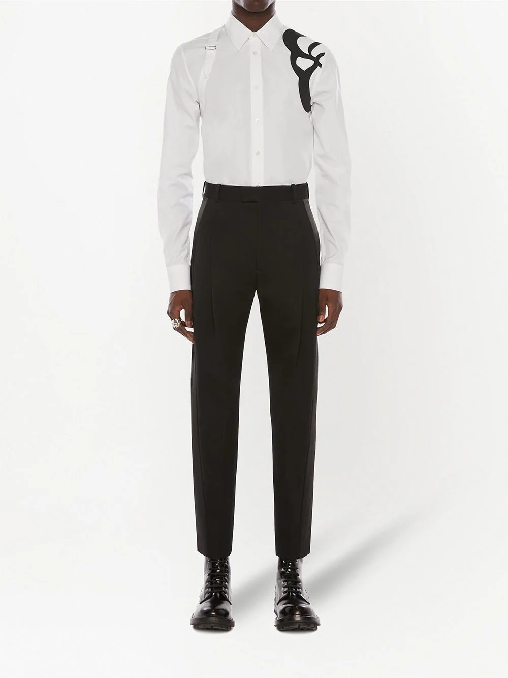 tailored satin-panel trousers - 2