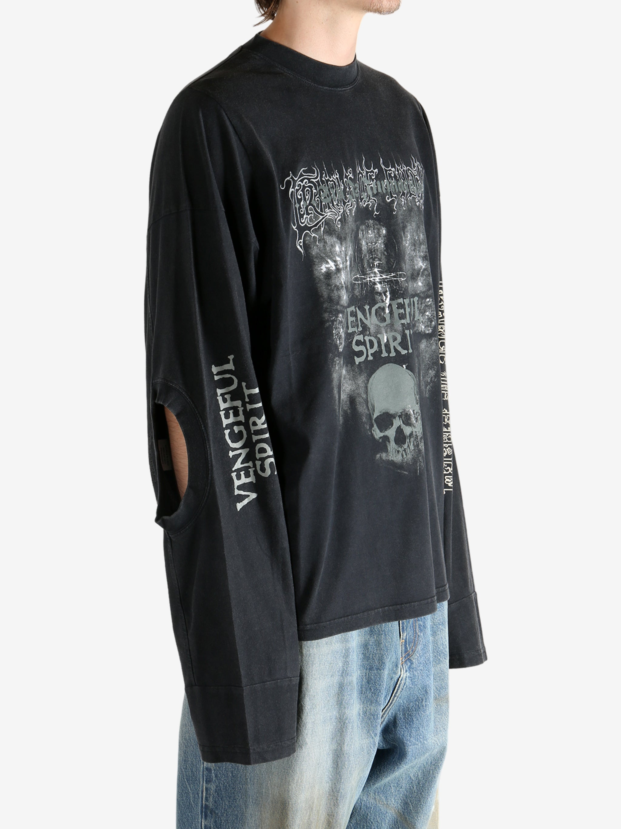 VETEMENTS - Men Cof Spirit Cut-Up Longsleeve T-Shirt - 2