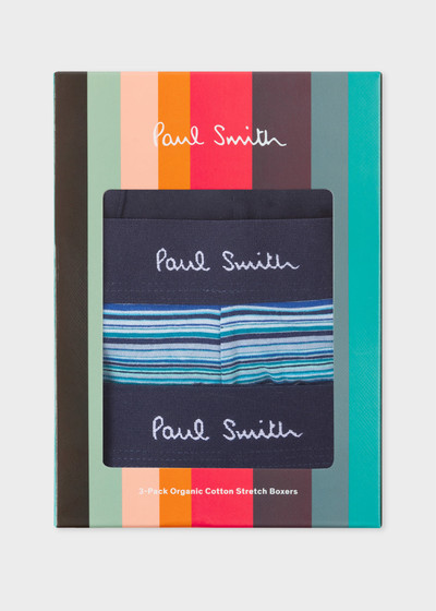 Paul Smith Blue 'Signature Stripe' Mix Boxer Briefs Three Pack outlook