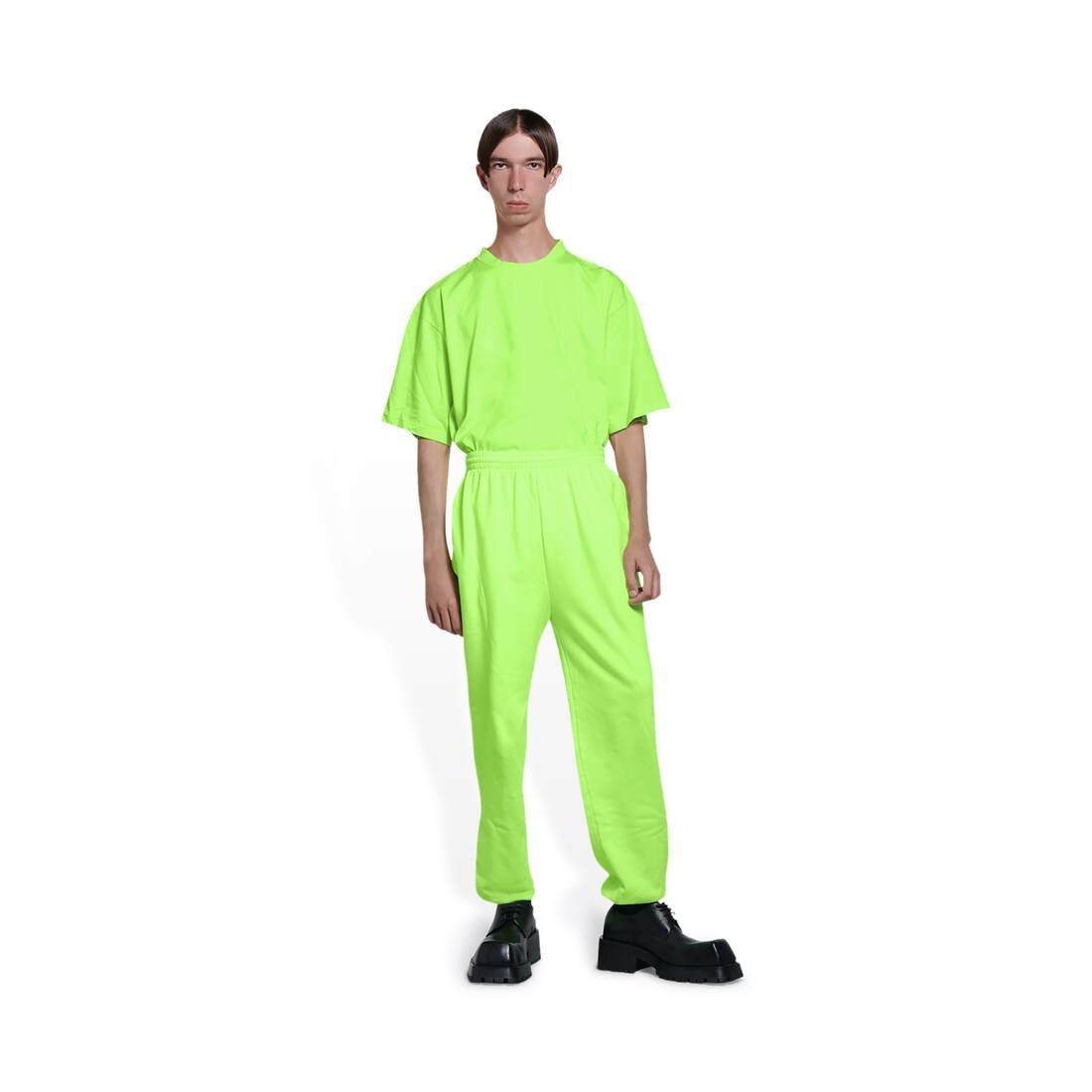 Balenciaga Music Acid Arab Merch Stretch Knee Pants in Fluo Green - 3