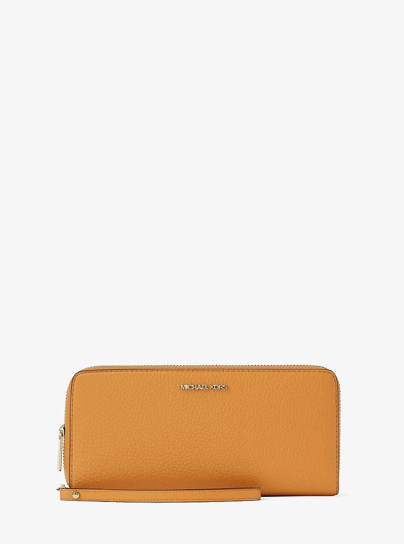 Jet Set Travel Large Pebbled Leather Wristlet - 1