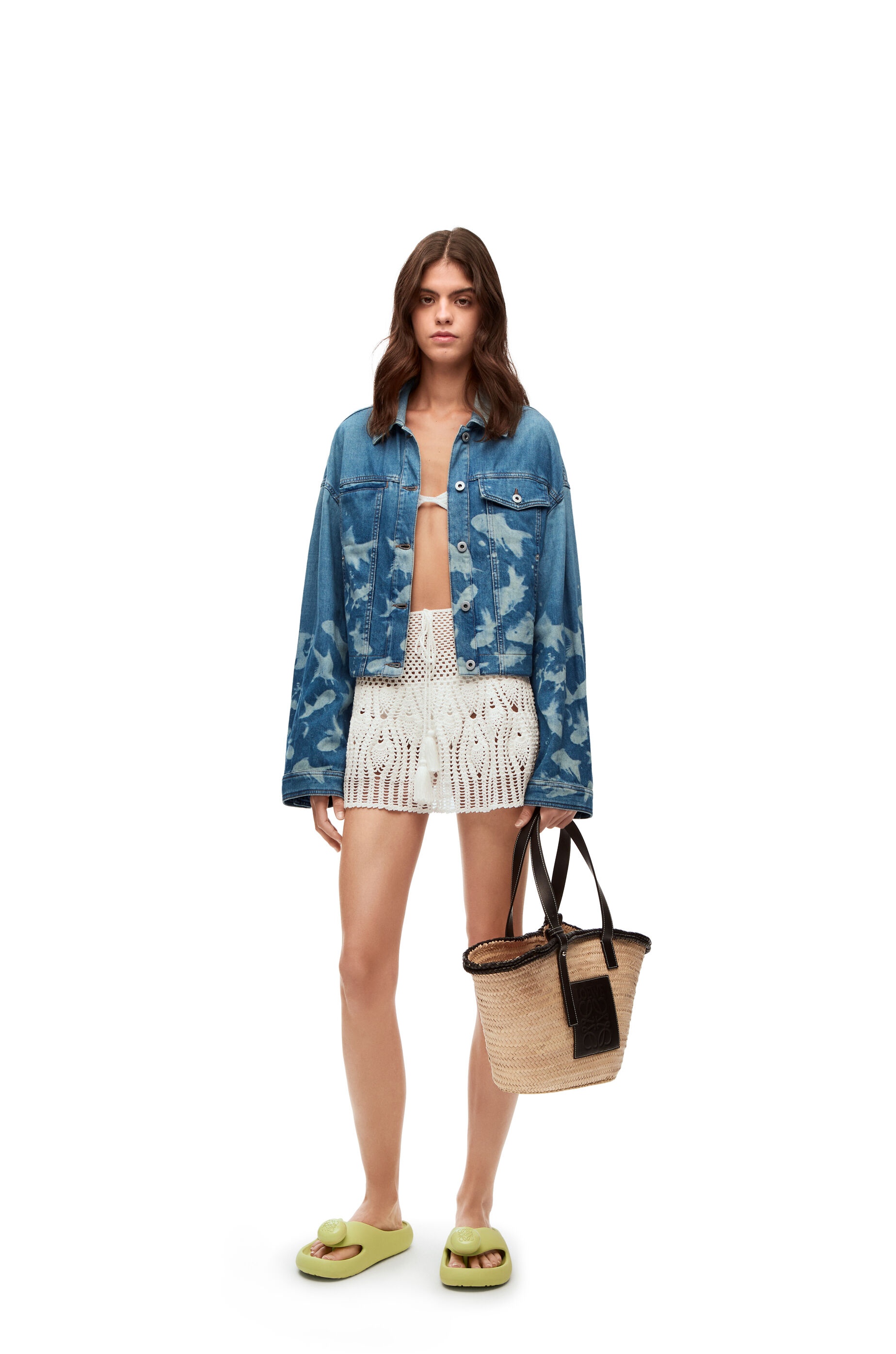 Fish cropped jacket in denim - 2