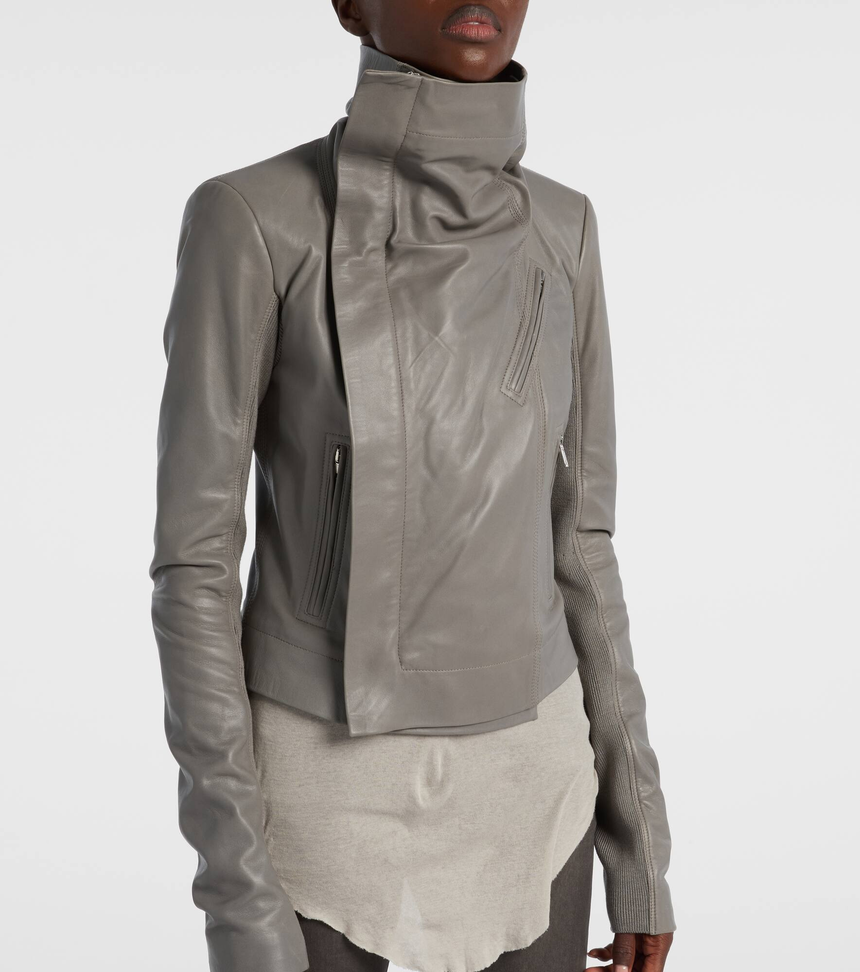 Leather biker jacket - 7