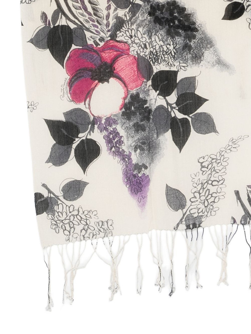 floral-print fringed scarf 3