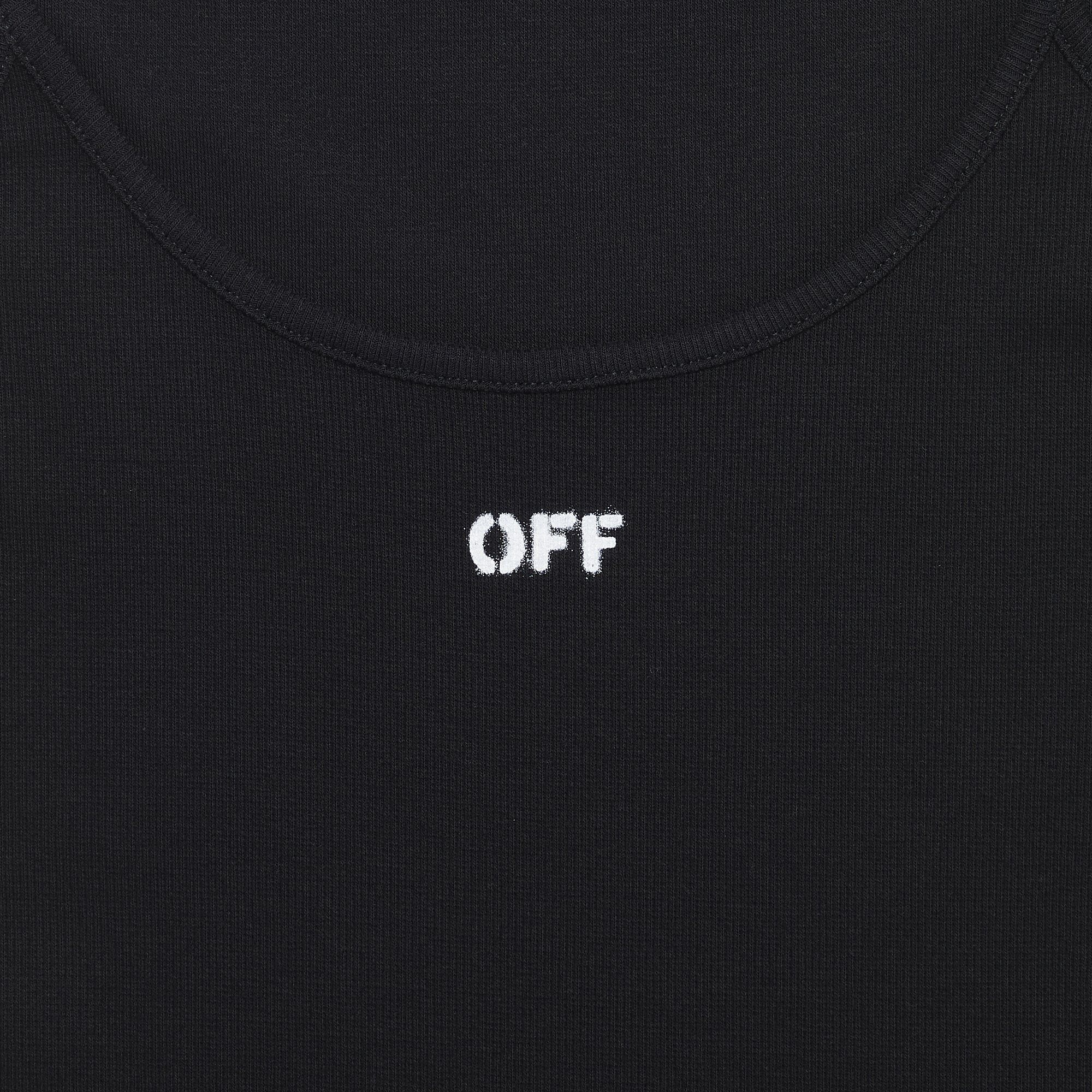 Off-White Off Stamp Rib Basic Tank Dress 'Black/White' - 3