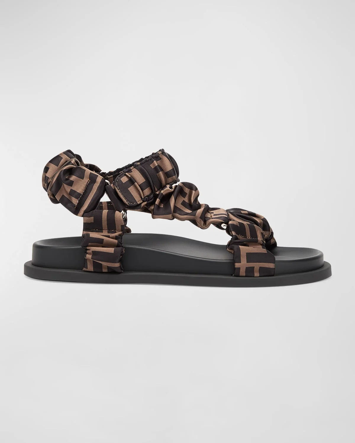 Ruched Logo Hiking Sporty Sandals - 1