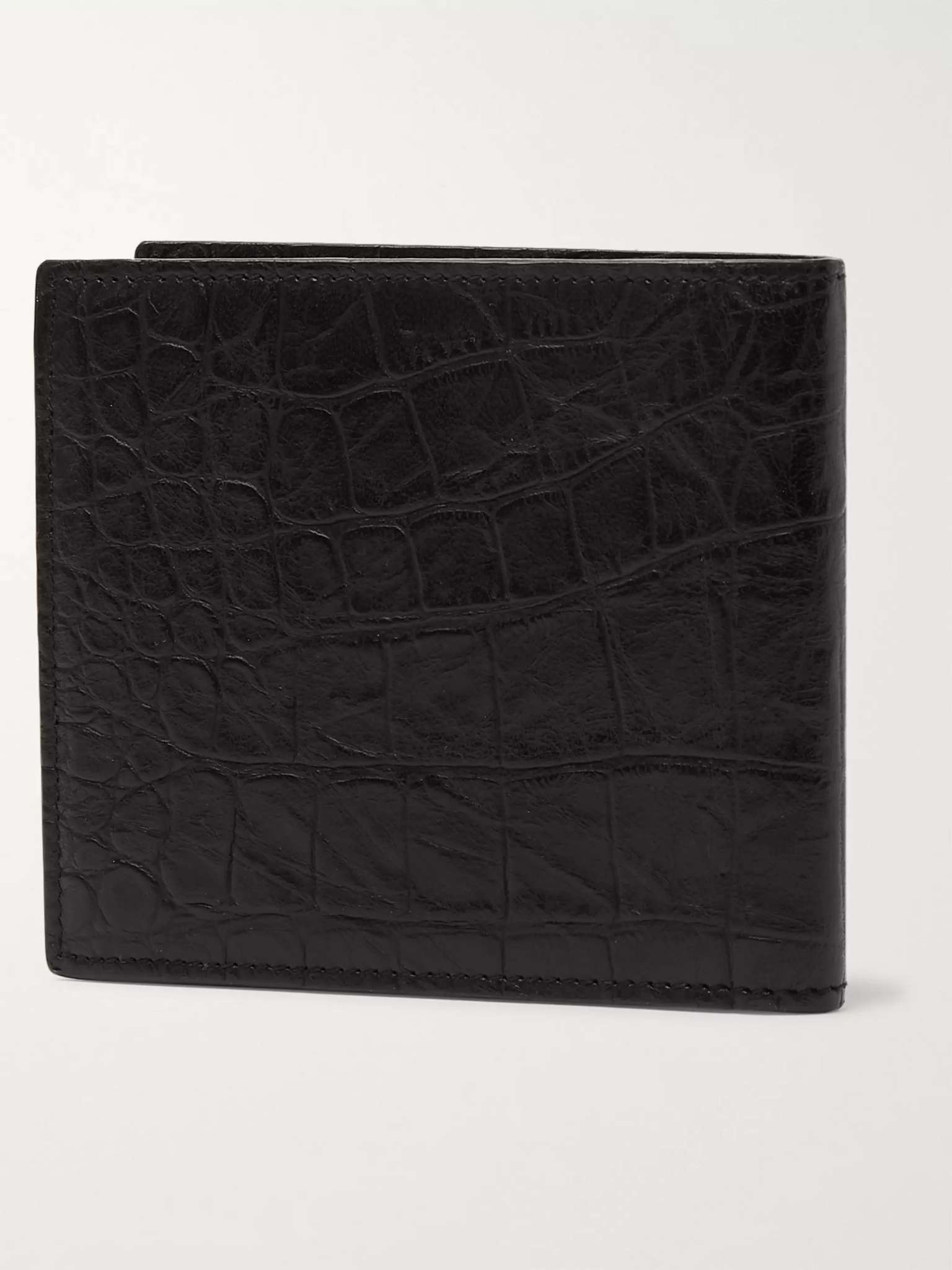 Logo-Appliquéd Croc-Effect Leather Billfold Wallet - 3