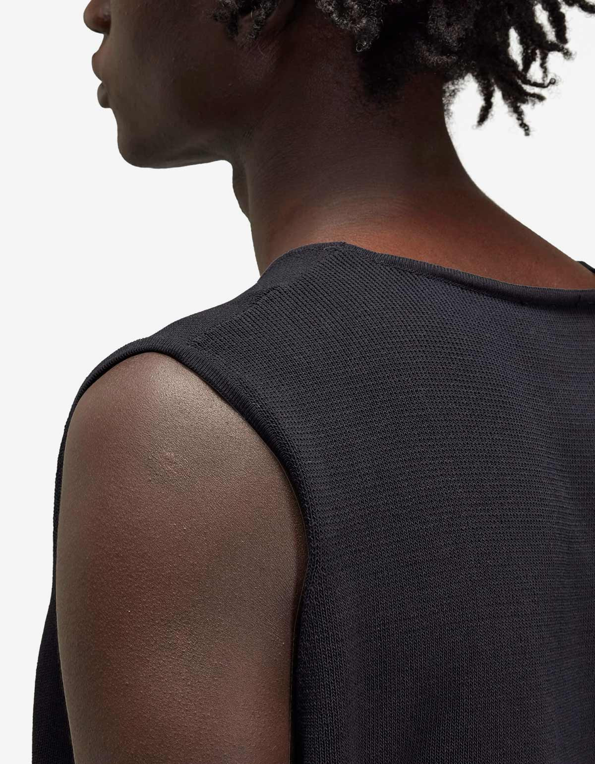 Y-3 Black Frayed Logo Knit Vest - 6