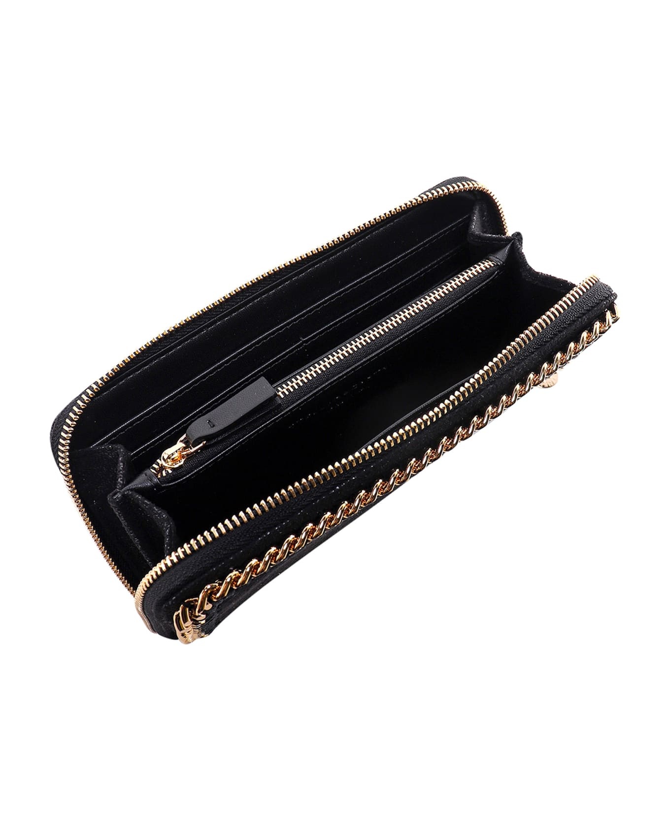 Black/gold Zip Around Falabella Wallet - 3