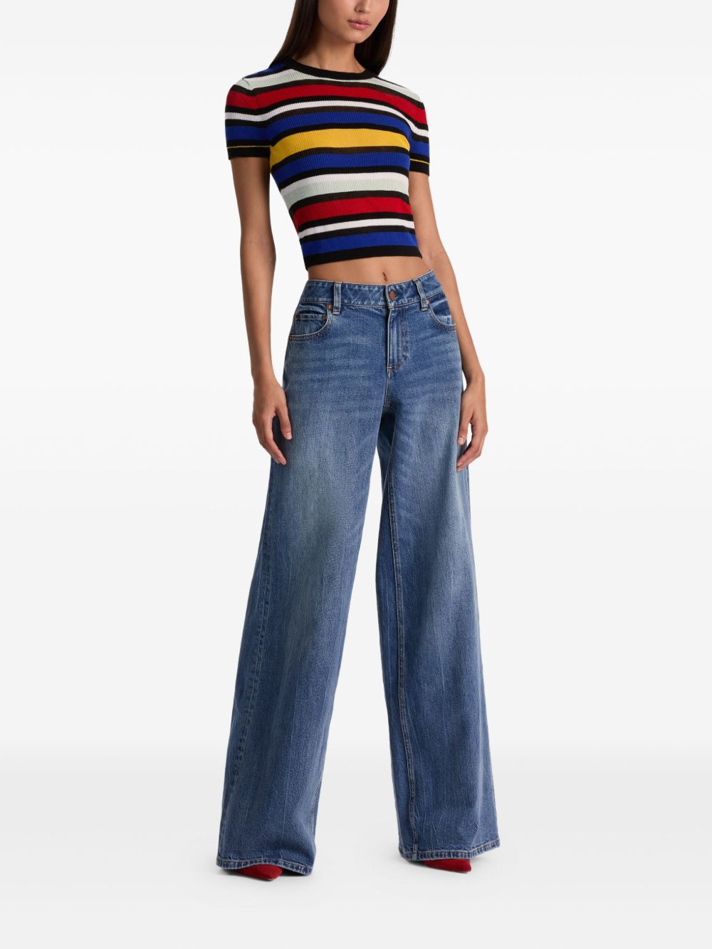 striped short-sleeve sweater - 3
