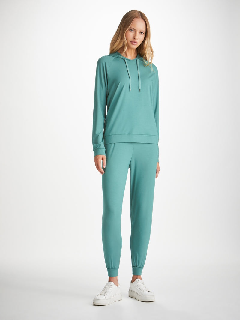 Women's Track Pants Basel Micro Modal Stretch Green - 2