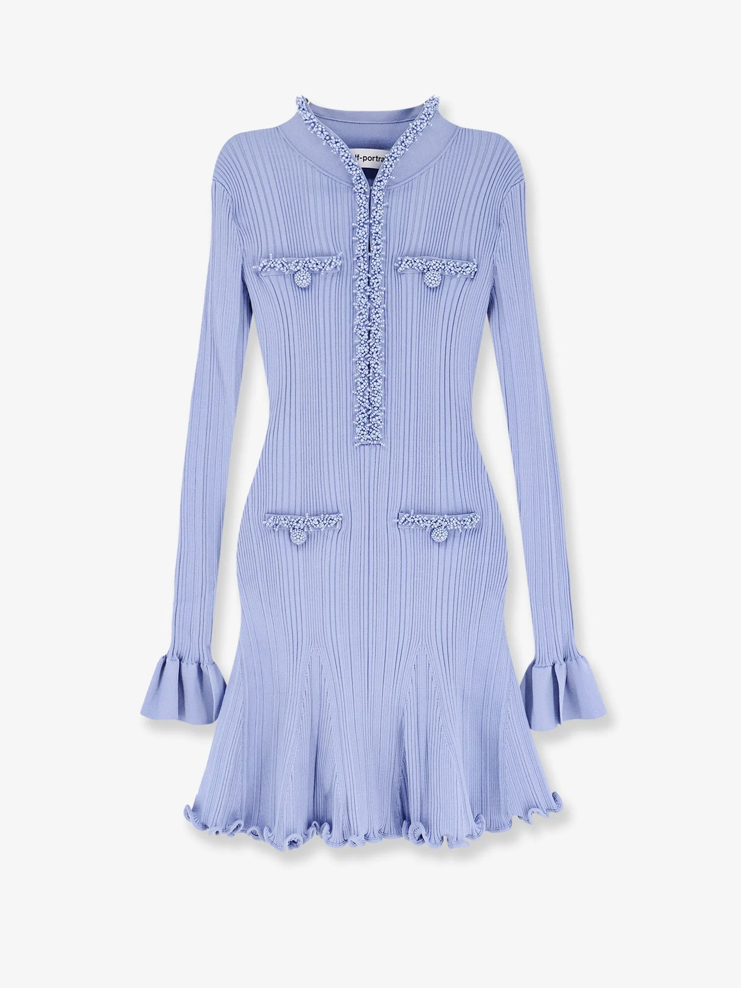 Self Portrait Ribbed Knitted Mini Dress - 1