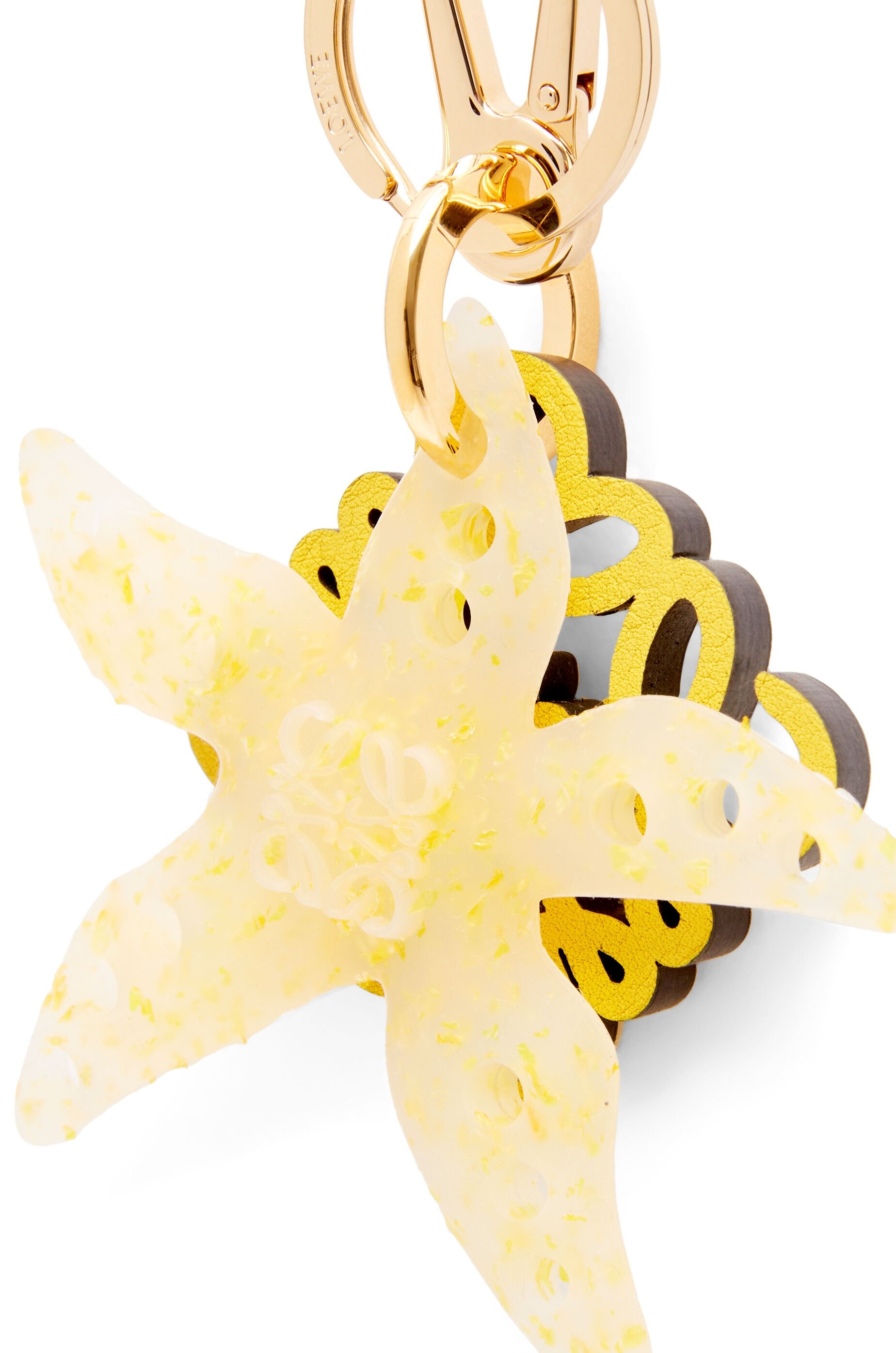 Starfish keyring in silicone and classic calfskin - 2
