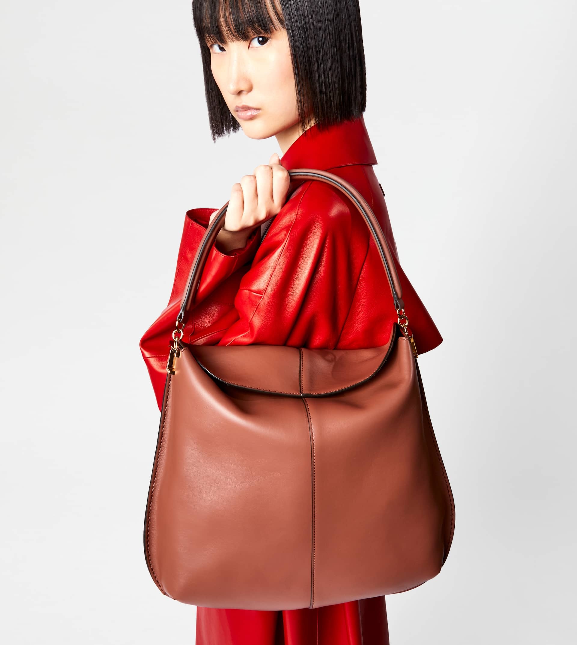 HOBO BAG TOD'S T CASE IN LEATHER LARGE - BROWN - 2
