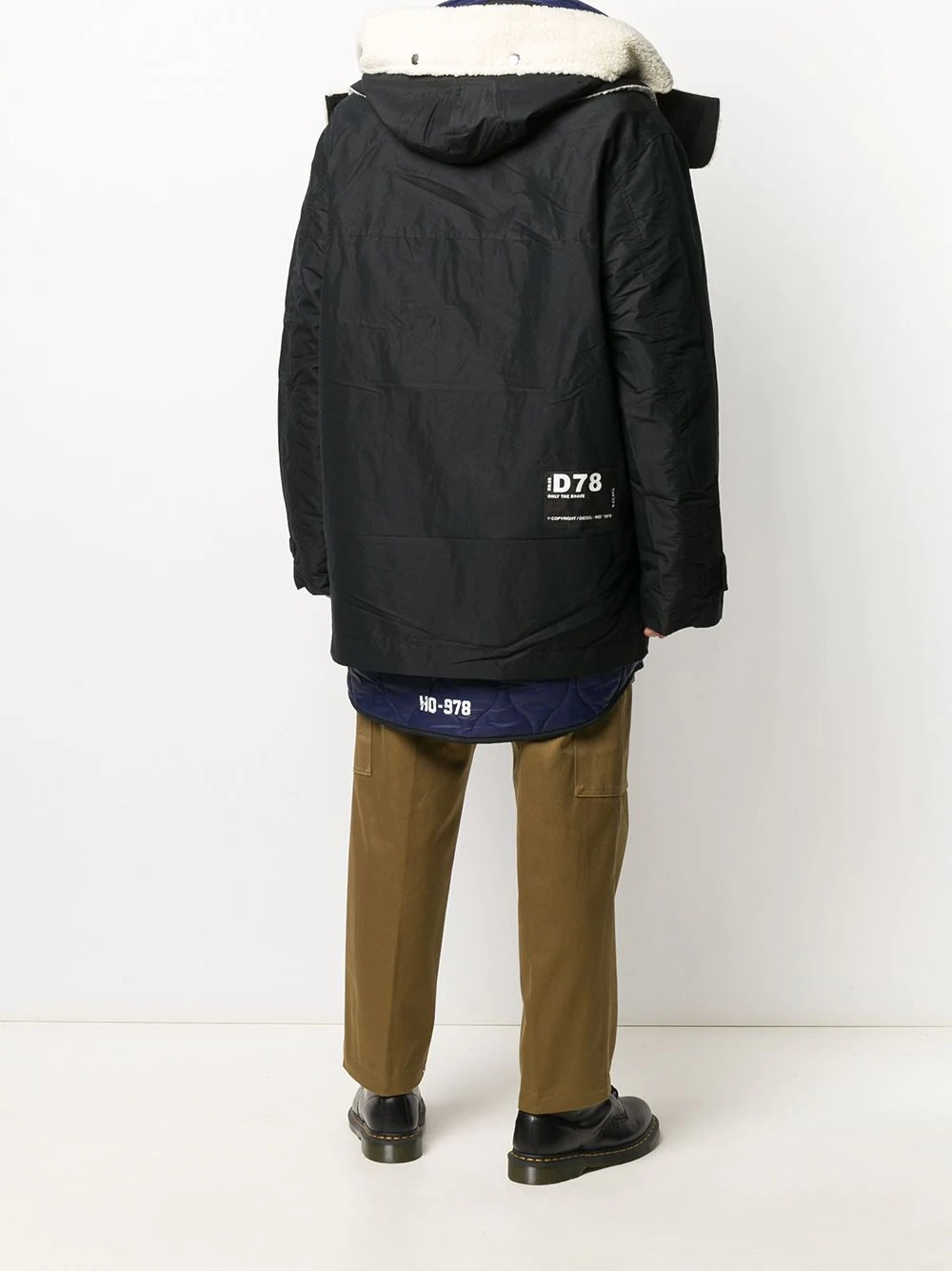 detachable-lining hooded parka - 4