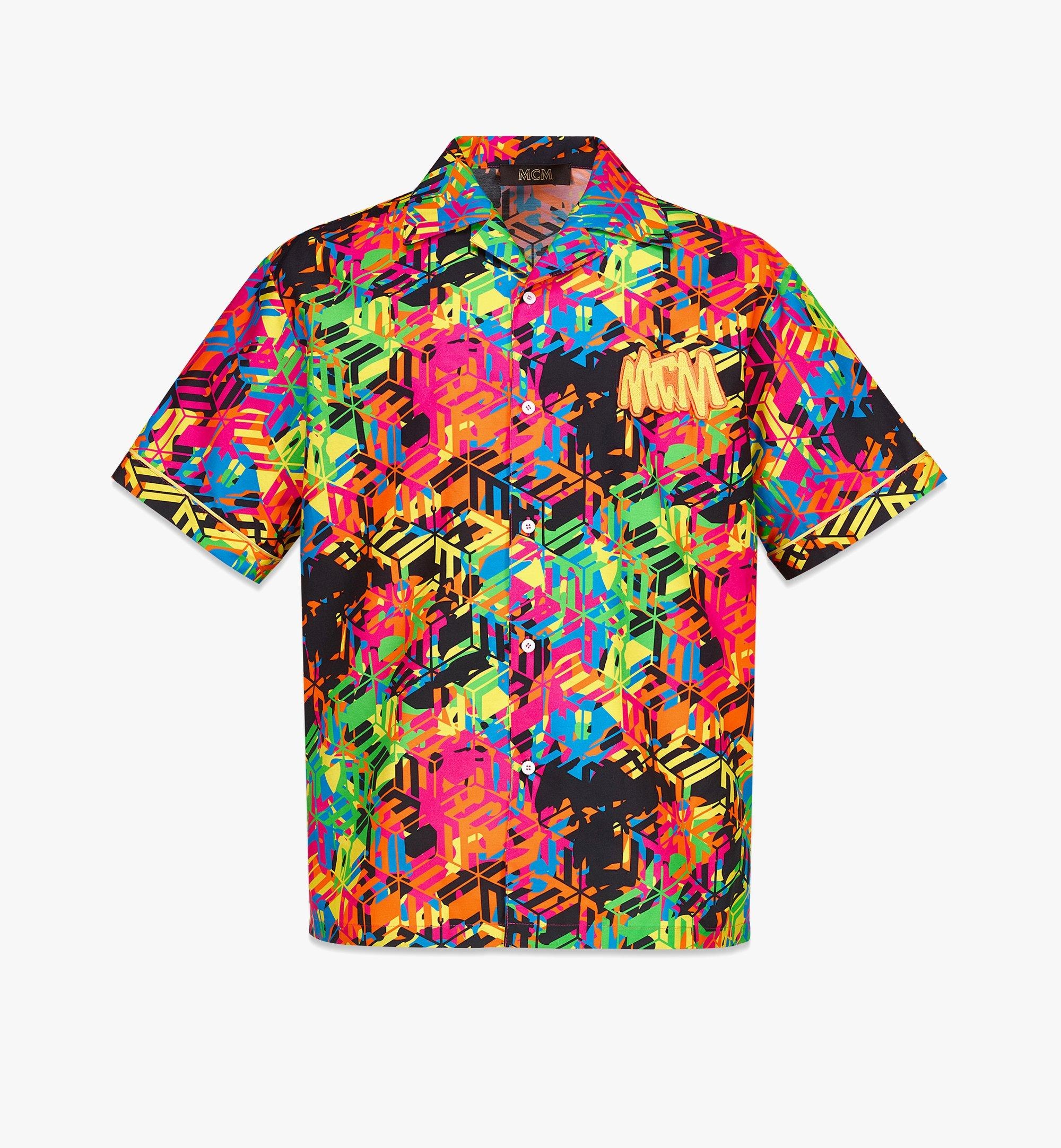 Men’s Cubic Camouflage Monogram Print Shirt - 1