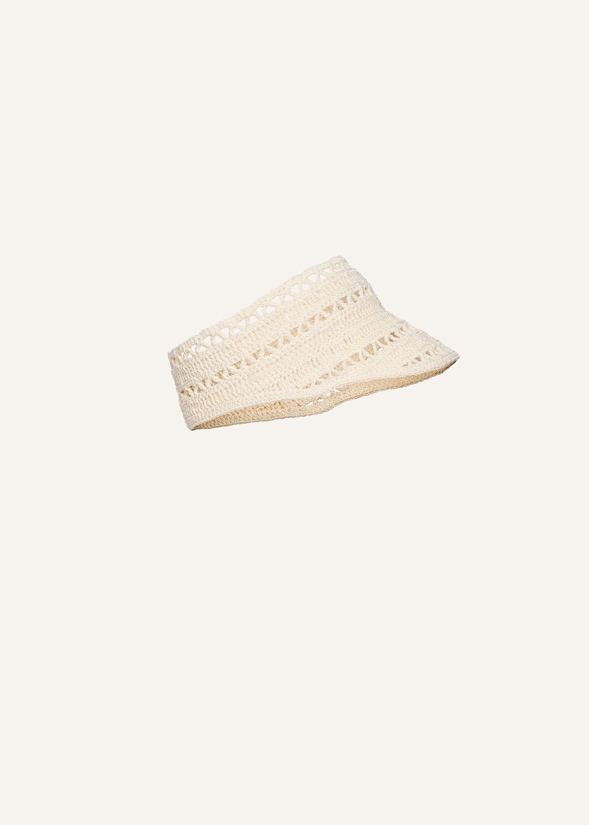 Lattice crochet visor in cream - 3