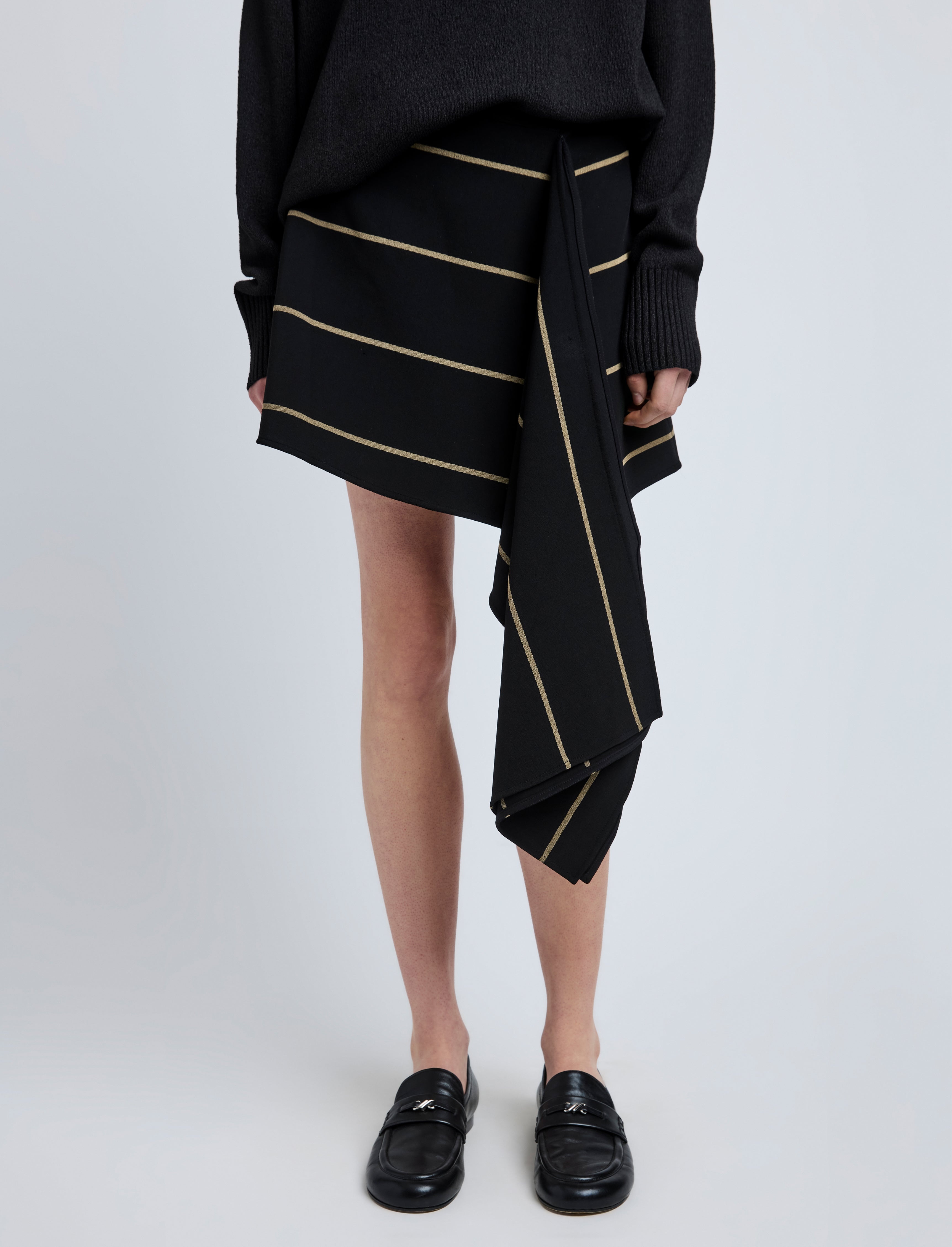 Rae Skirt in Stripe Bi-Stretch Viscose - 5