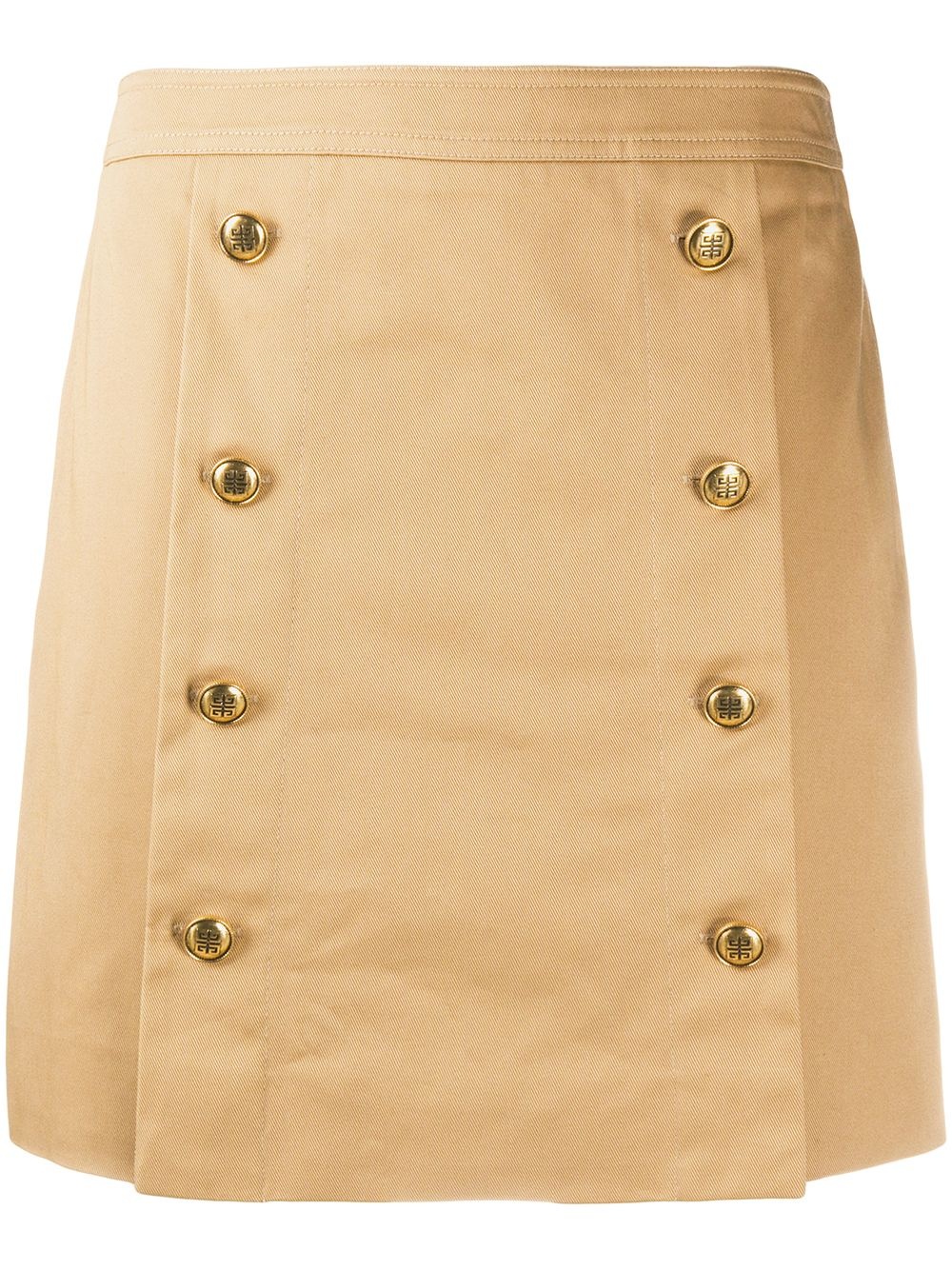 embossed-button mini skirt - 1