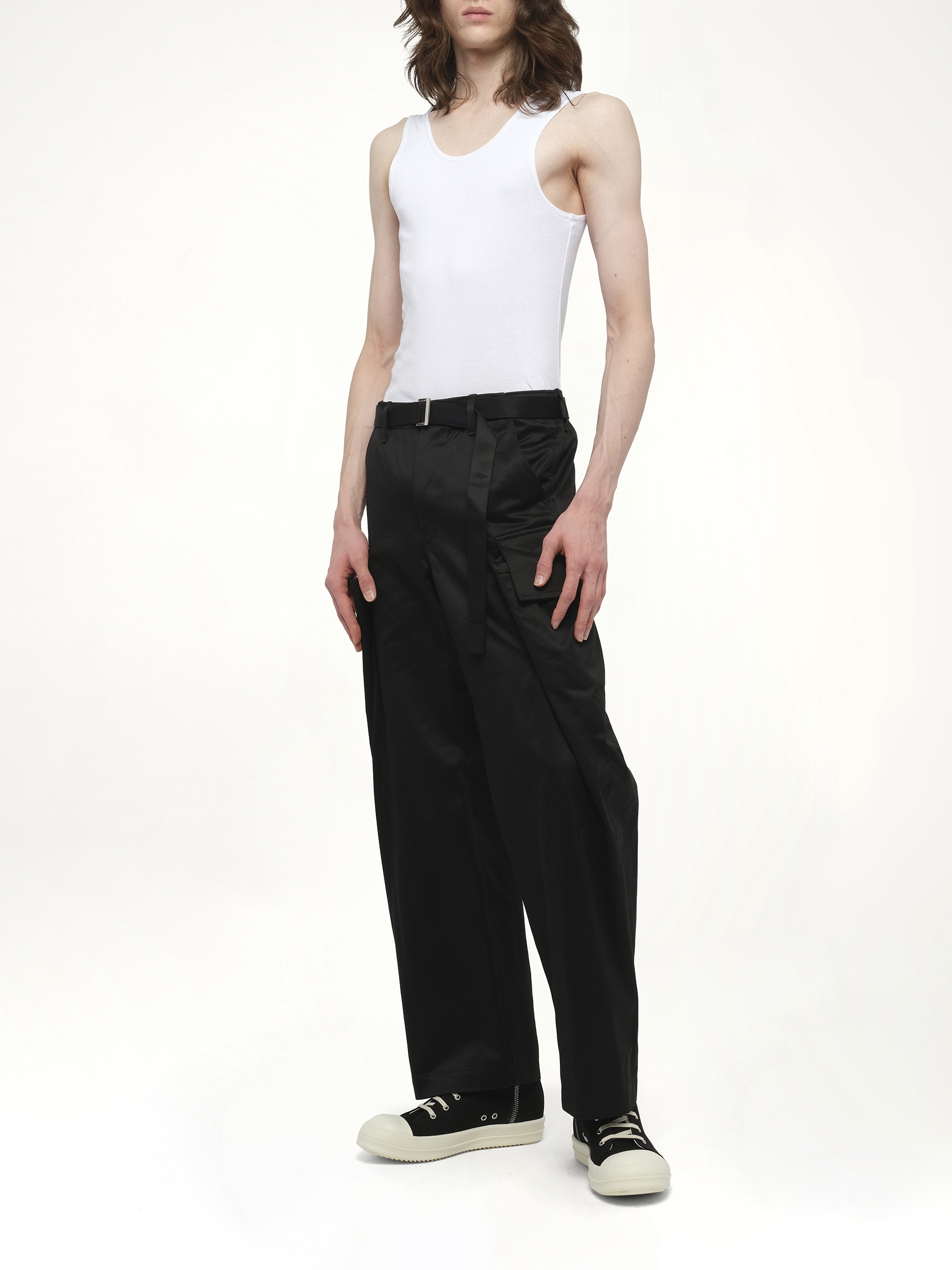 Cotton Chino Pants in Black - 4