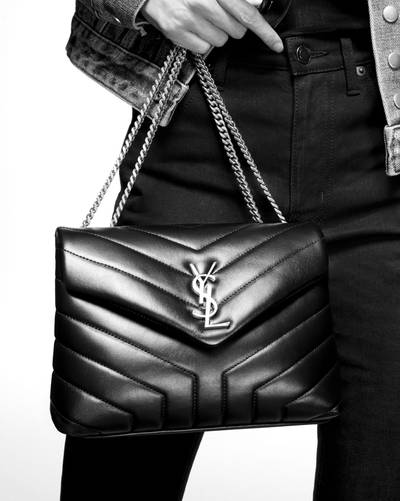 SAINT LAURENT loulou small bag in y-quilted suede outlook