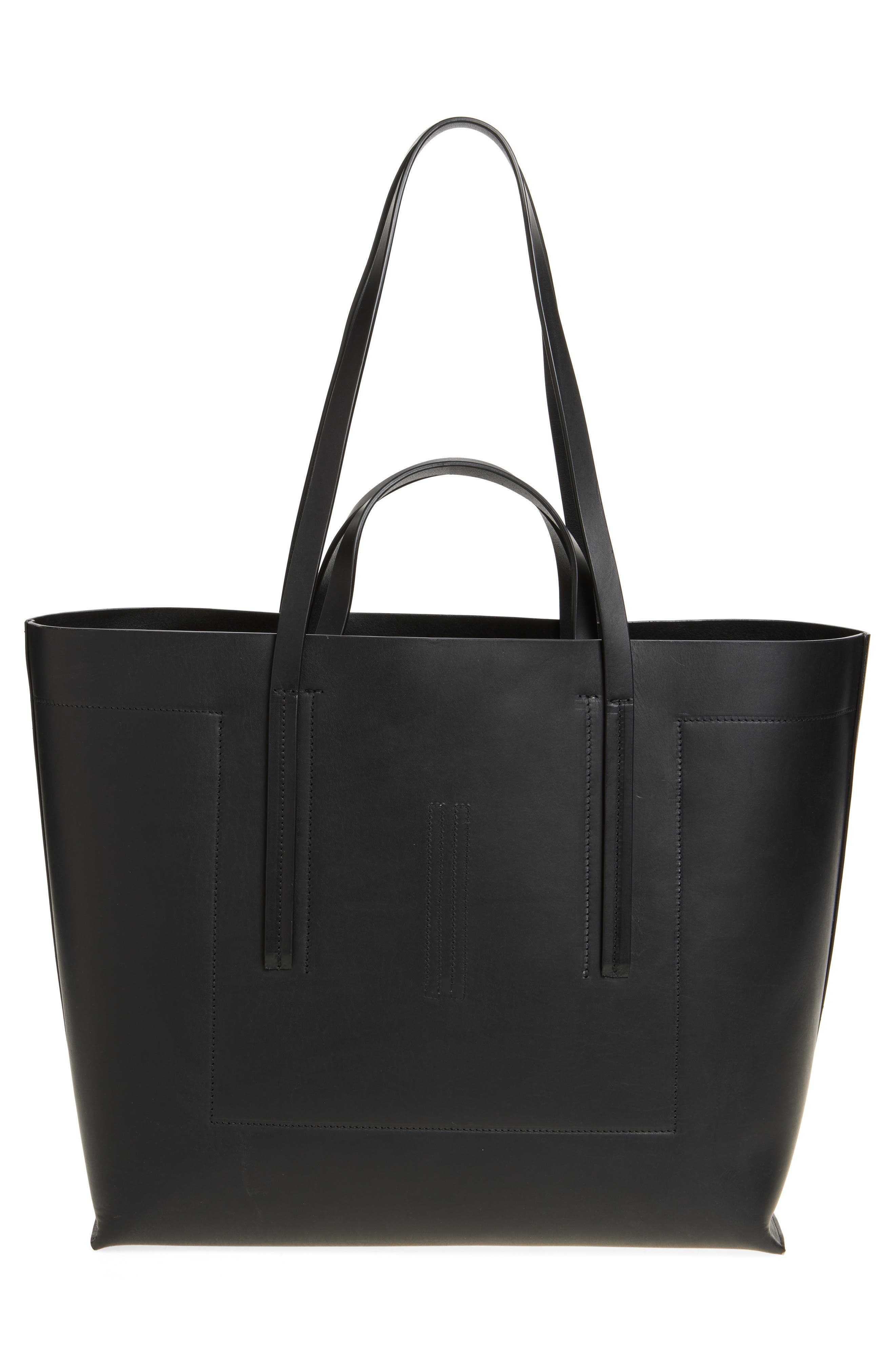 Rick Owens Hollywood Leather Shopper in Black at Nordstrom - 3