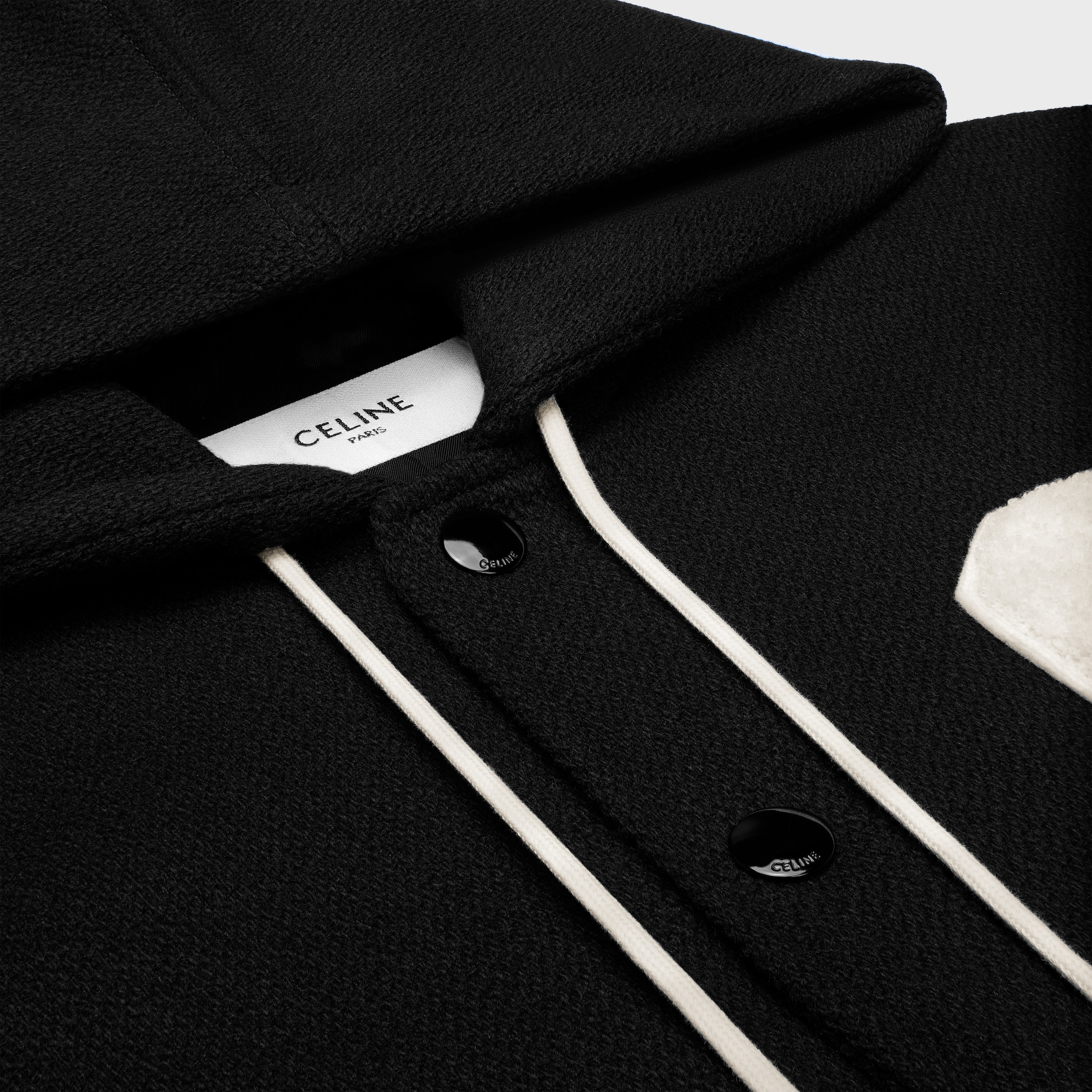 hooded jackson teddy jacket in textured wool - 3