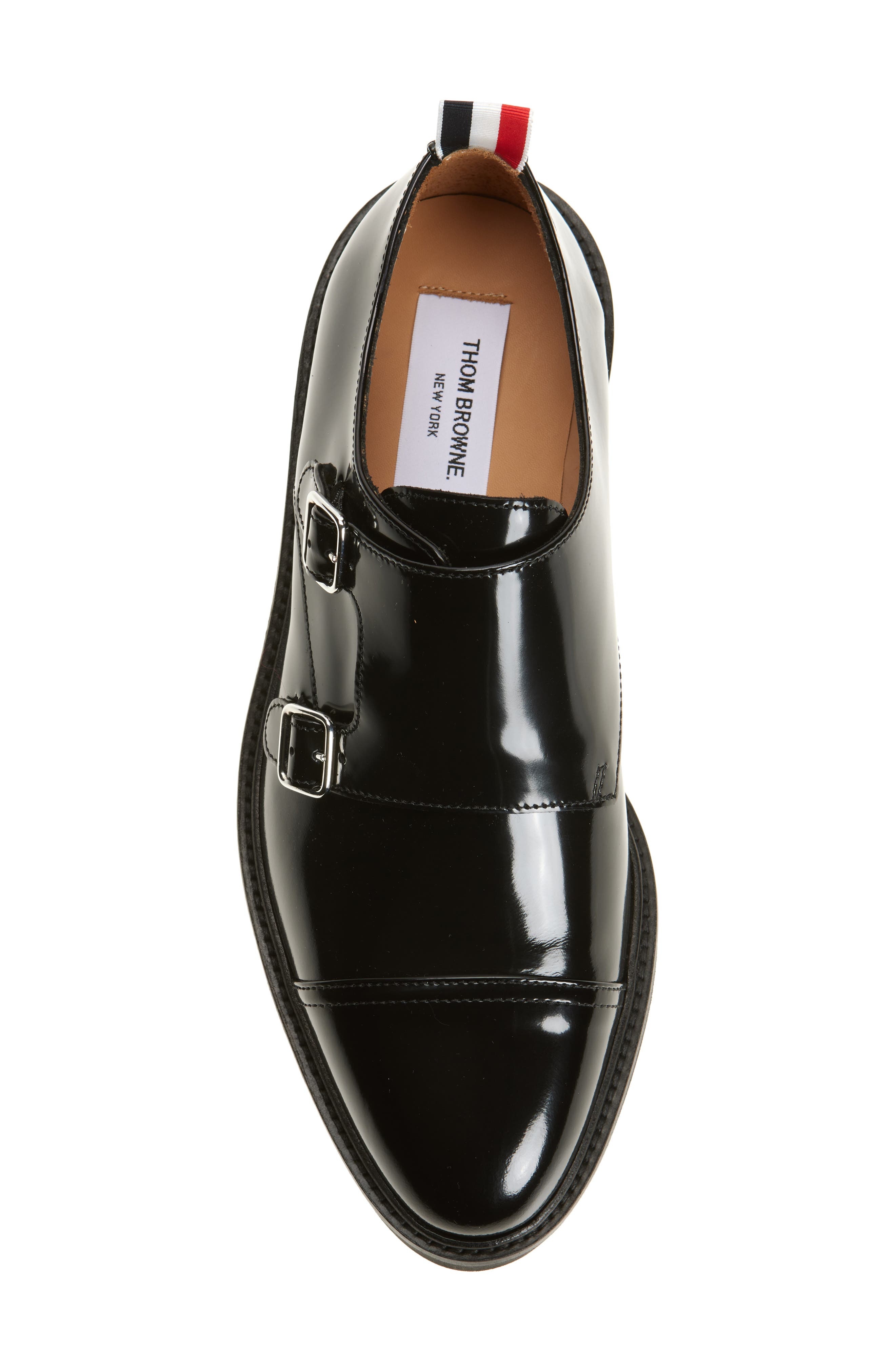 Thom Browne Cap Toe Monk Shoe in Black at Nordstrom - 5